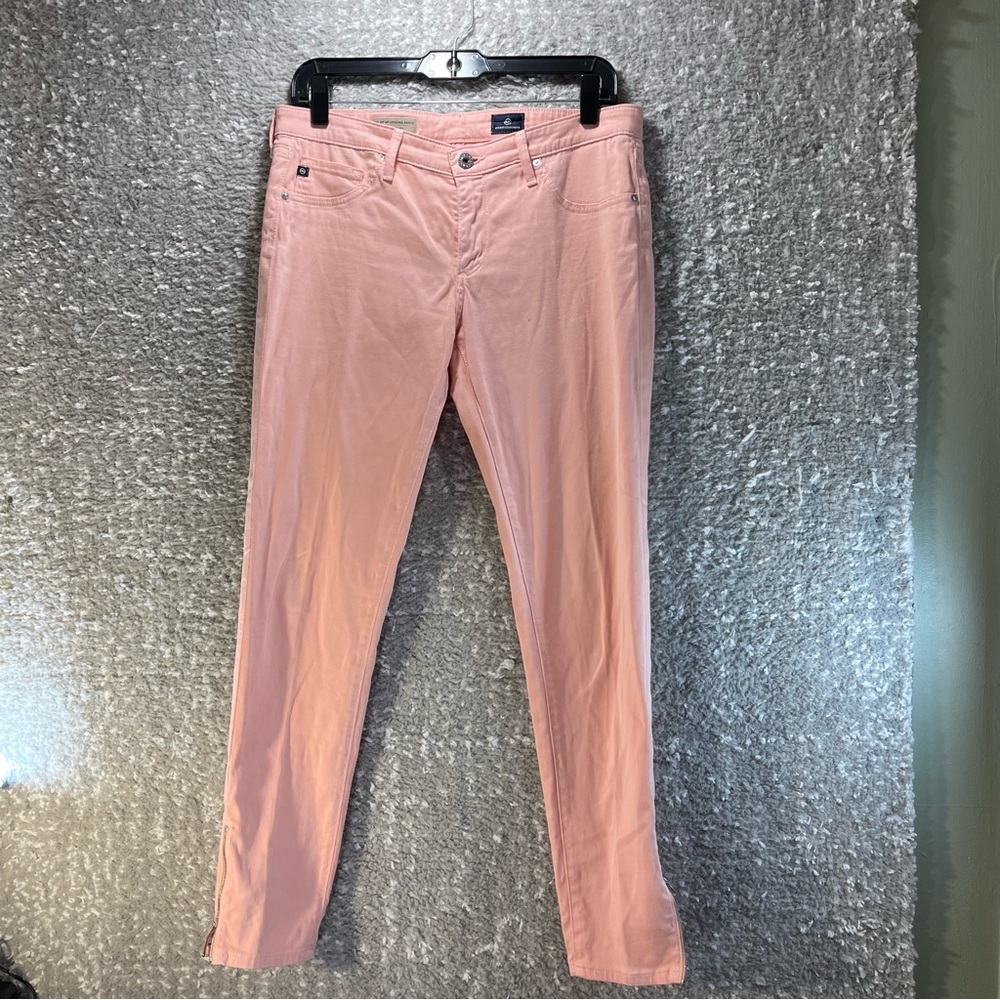 AG Adriano Goldschmied The Zip-Up Legging Ankle in Pink Haze Stretch Jean 30R